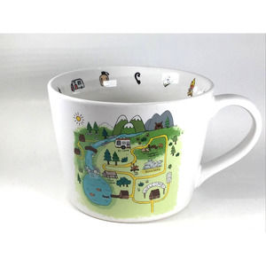 Rare Grace Fine Ceramic Camping Ground Map Coffee Mug